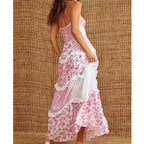 Robe maxi patchwork pour femme