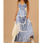 Robe maxi patchwork pour femme