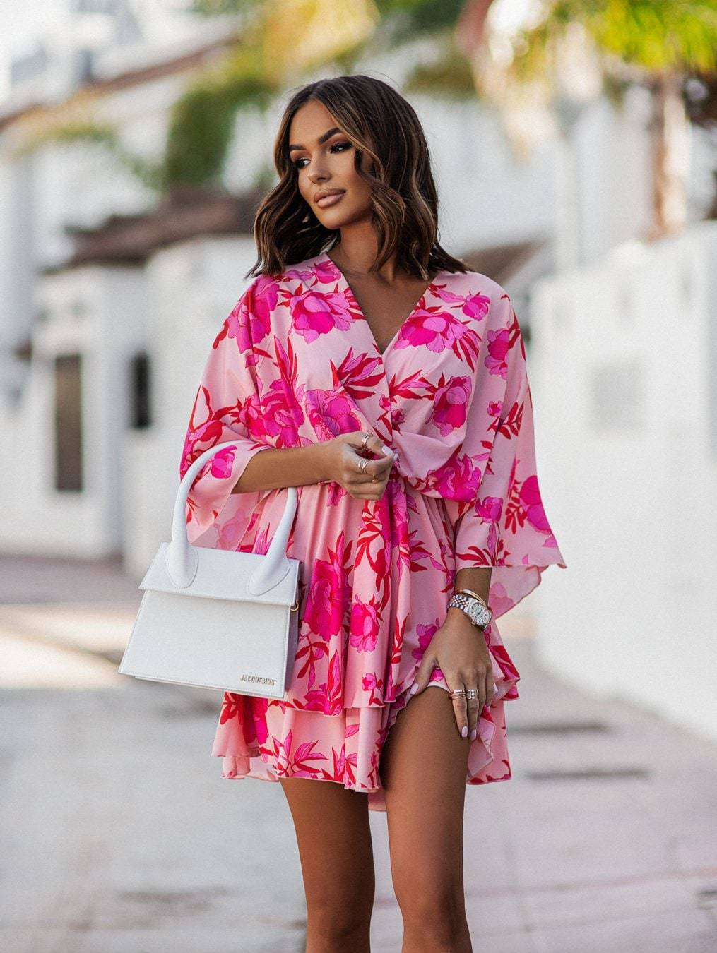 Women's Pink Mini Dress-MODAUTLET