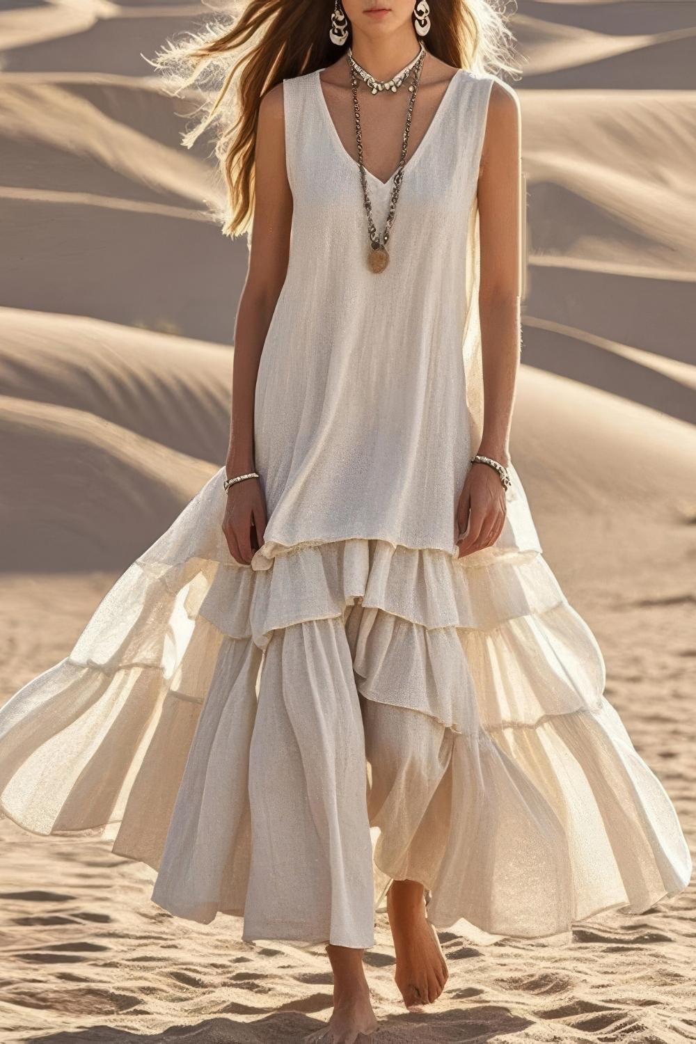 Women's Sleeveless Maxi Dress-MODAUTLET
