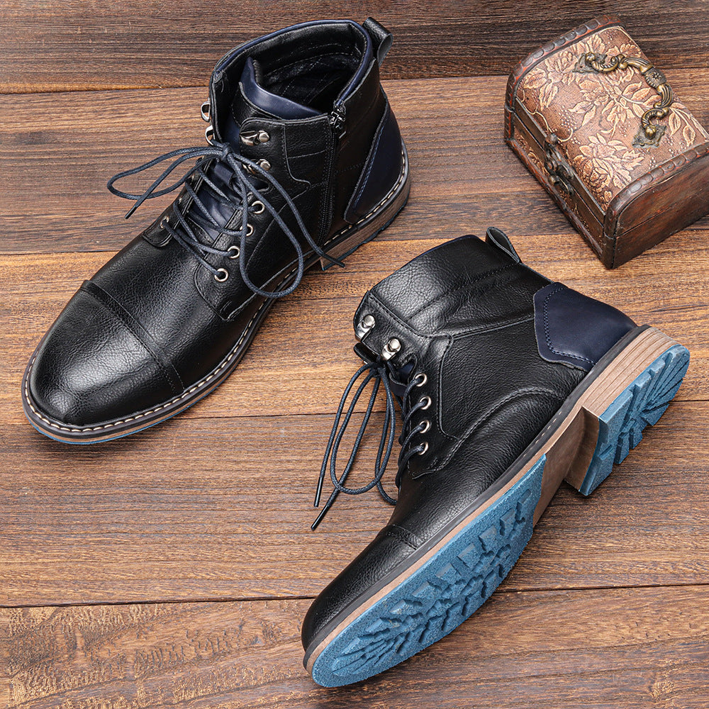 Frontier Leather Boots Durable Comfort Non Slip Sole for Men-MODAUTLET