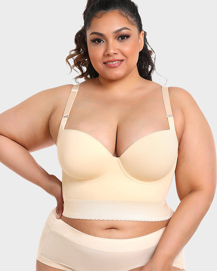Women's Longline Push-Up Bra with Built-In Shapewear-MODAUTLET