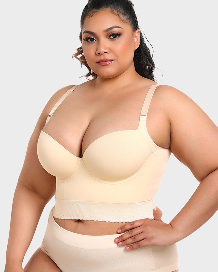 Women's Longline Push-Up Bra with Built-In Shapewear-MODAUTLET