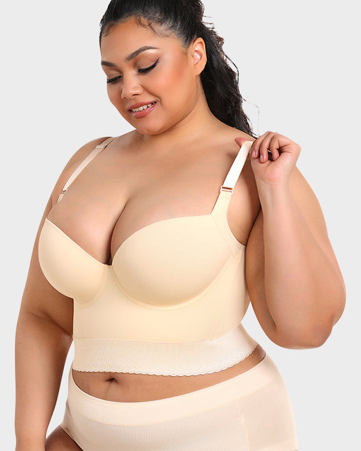 Women's Longline Push-Up Bra with Built-In Shapewear-MODAUTLET