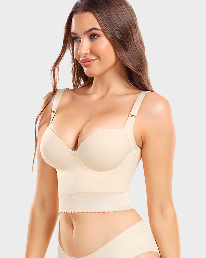 Women's Longline Push-Up Bra with Built-In Shapewear-MODAUTLET