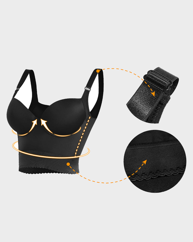 Women's Longline Push-Up Bra with Built-In Shapewear-MODAUTLET