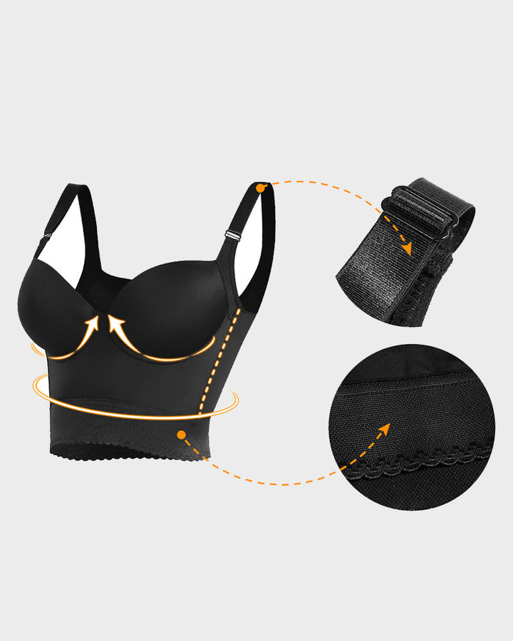 Women's Longline Push-Up Bra with Built-In Shapewear-MODAUTLET