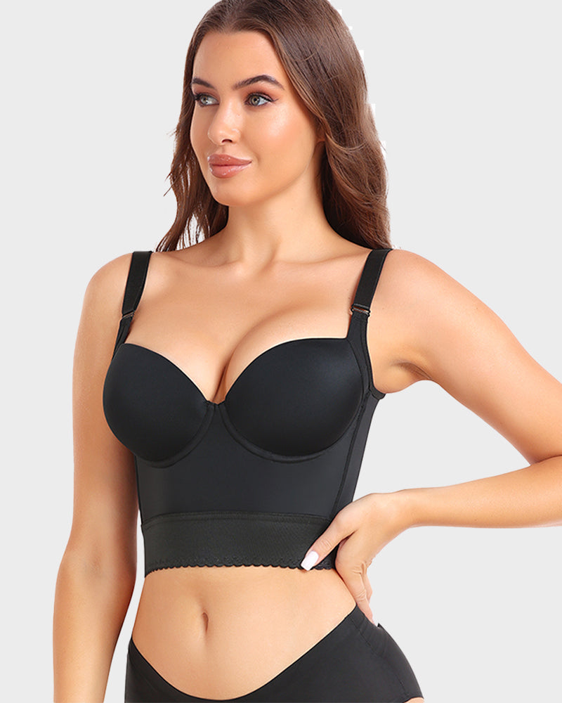Women's Longline Push-Up Bra with Built-In Shapewear-MODAUTLET