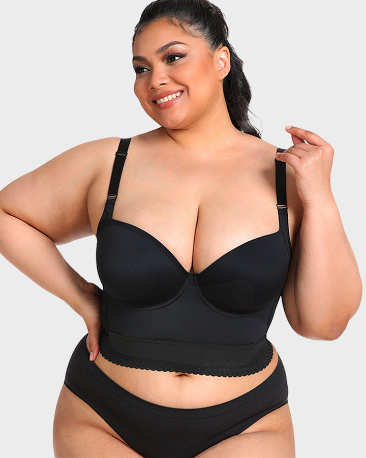 Women's Longline Push-Up Bra with Built-In Shapewear-MODAUTLET