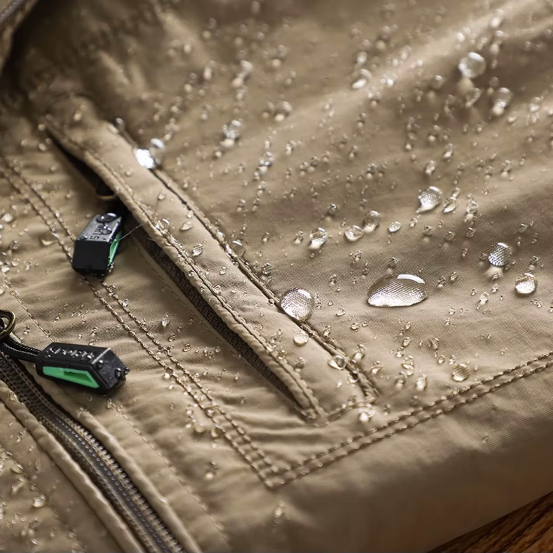 Men's Zip-Front Hooded Windbreaker with Drawstring Closure