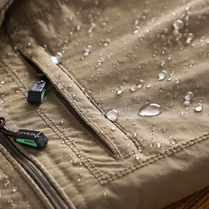 Men's Zip-Front Hooded Windbreaker with Drawstring Closure