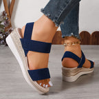 Women's Wedge Heel Sandals for All-Day Comfort - Summer Footwear