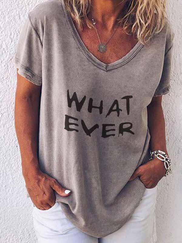 T-shirt graphique imprimé lettres pour femmes