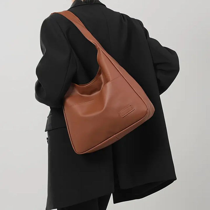 Vegan Leather Hobo Bag With Spacious Interior For Everyday-MODAUTLET