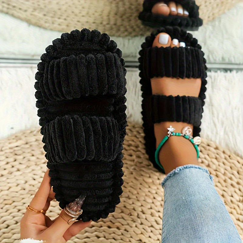 Women's Cozy Non-Slip Plush Slippers – Soft Home Footwear-MODAUTLET
