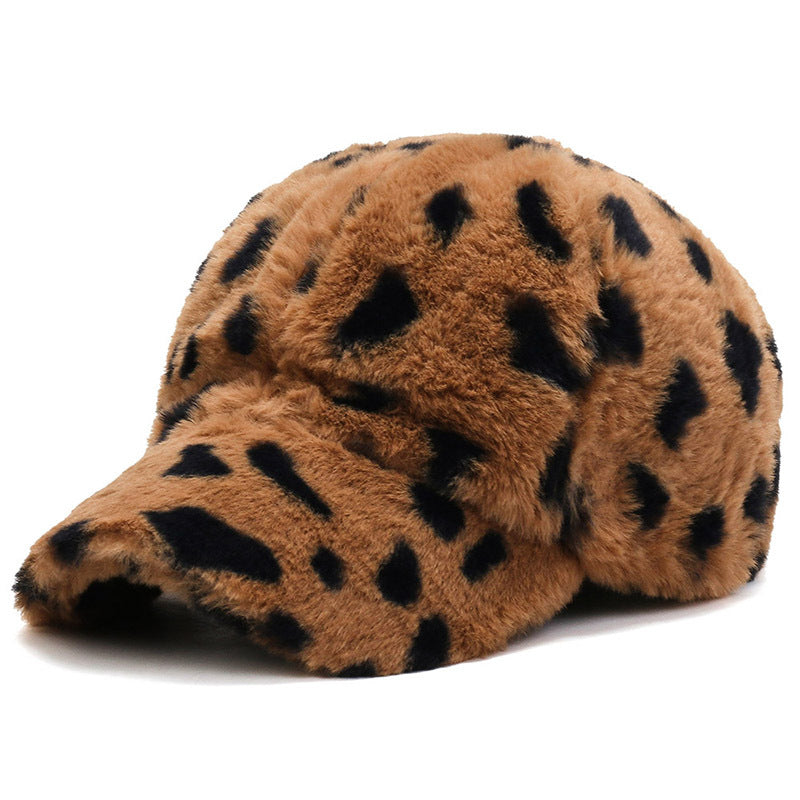 Cappellino da baseball in pile con stampa leopardata per tutte le stagioni