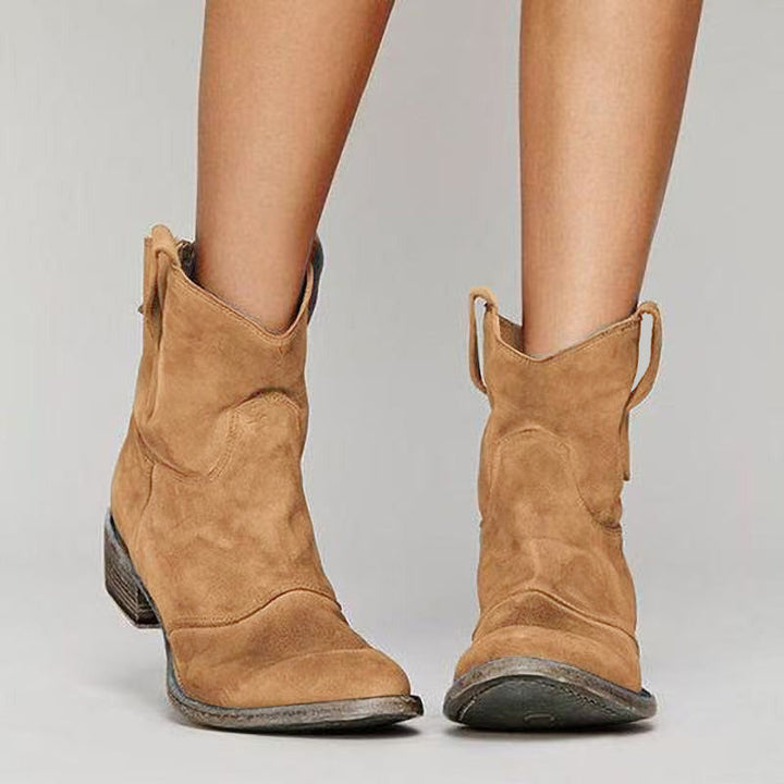 Women's Vintage-Finish Western Boots-MODAUTLET