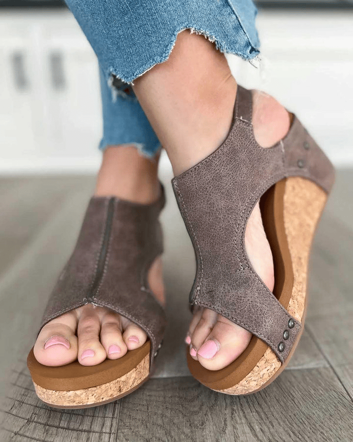 Women's Stylish High Sole Adjustable Orthopedic Sandals with Arch Support-MODAUTLET
