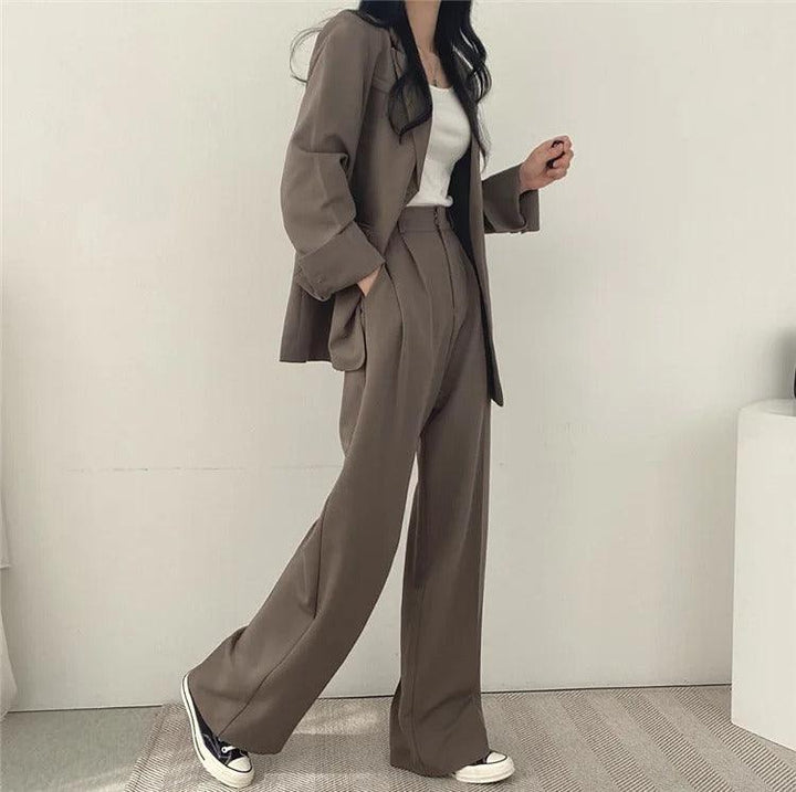 Hailey | Conjunto de Fato Feminino Ajustado com Blazer Comprido