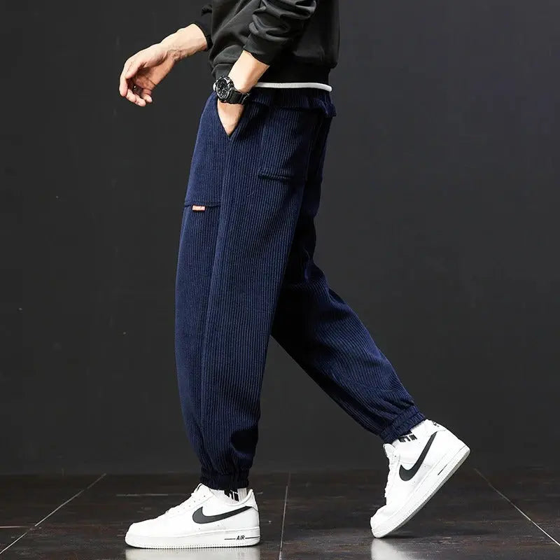 Cozy Canyon Corduroy Sweatpants for Ultimate Comfort Navy
