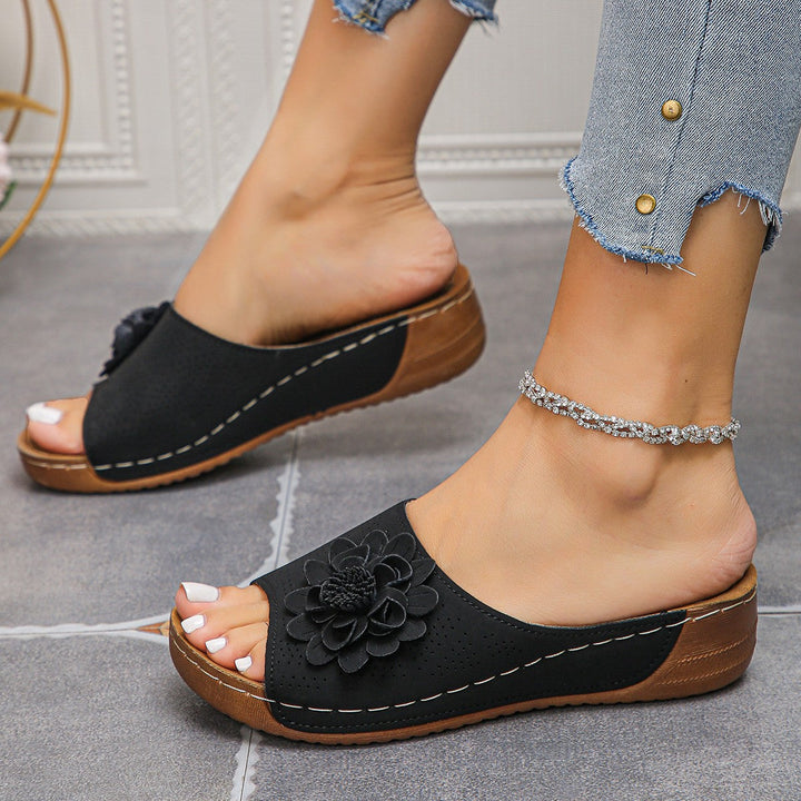 Women's Retro Floral Wedge Sandals for All-Day Comfort-MODAUTLET