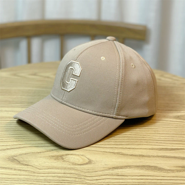 C Letter Embroidered Small Duck Tongue Cap for Stylish Look