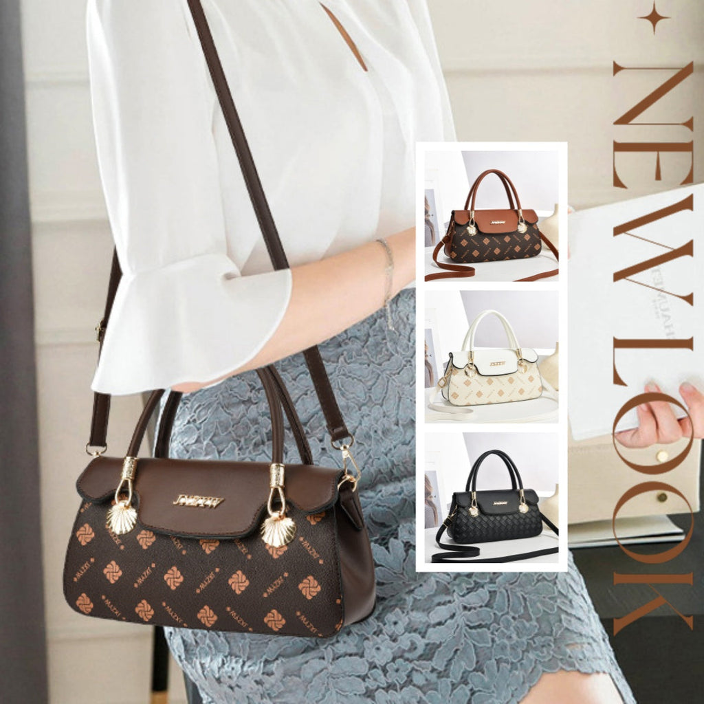 Vintage-Inspired Letter Print Women's Crossbody Handbag
