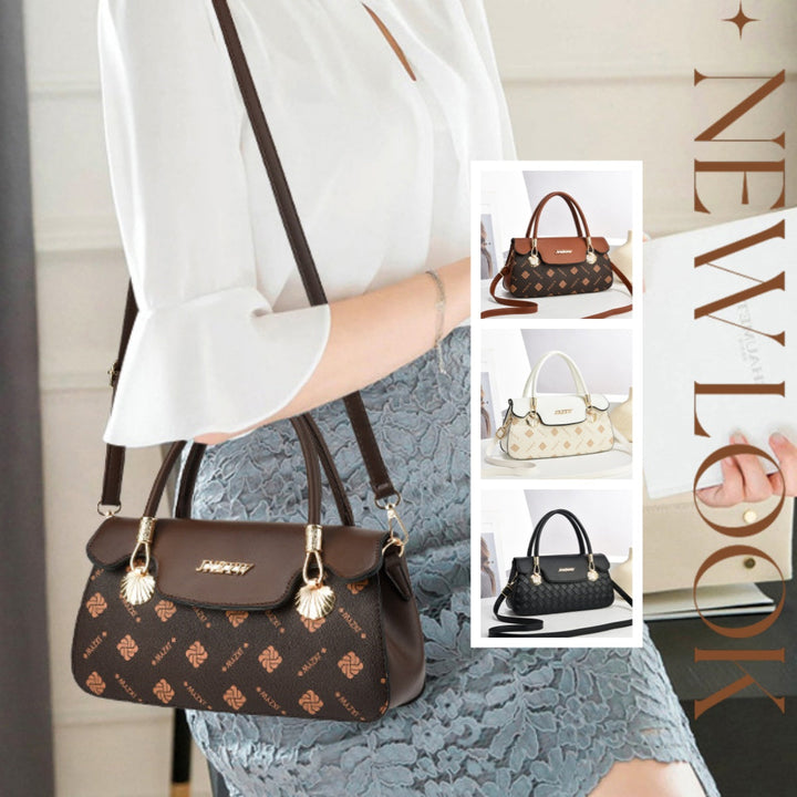 Vintage-Inspired Letter Print Women's Crossbody Handbag-MODAUTLET