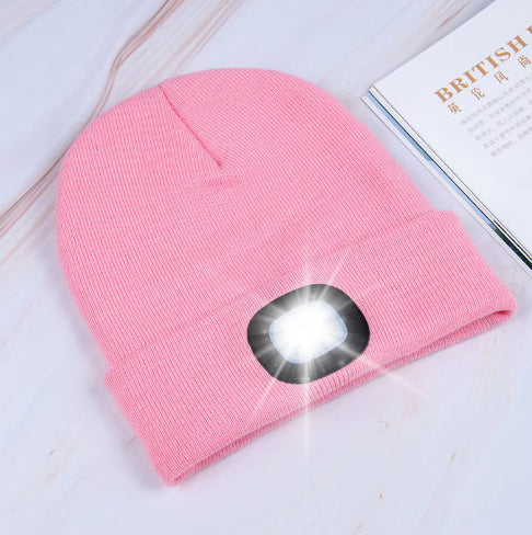 LED-Strickmütze mit Leuchtlicht – Batteriebetriebene gestrickte Beanie
