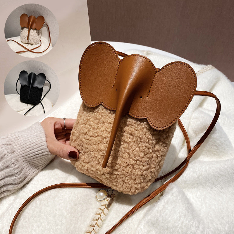 Cute Elephant Trunk Design Crossbody Shoulder Bag