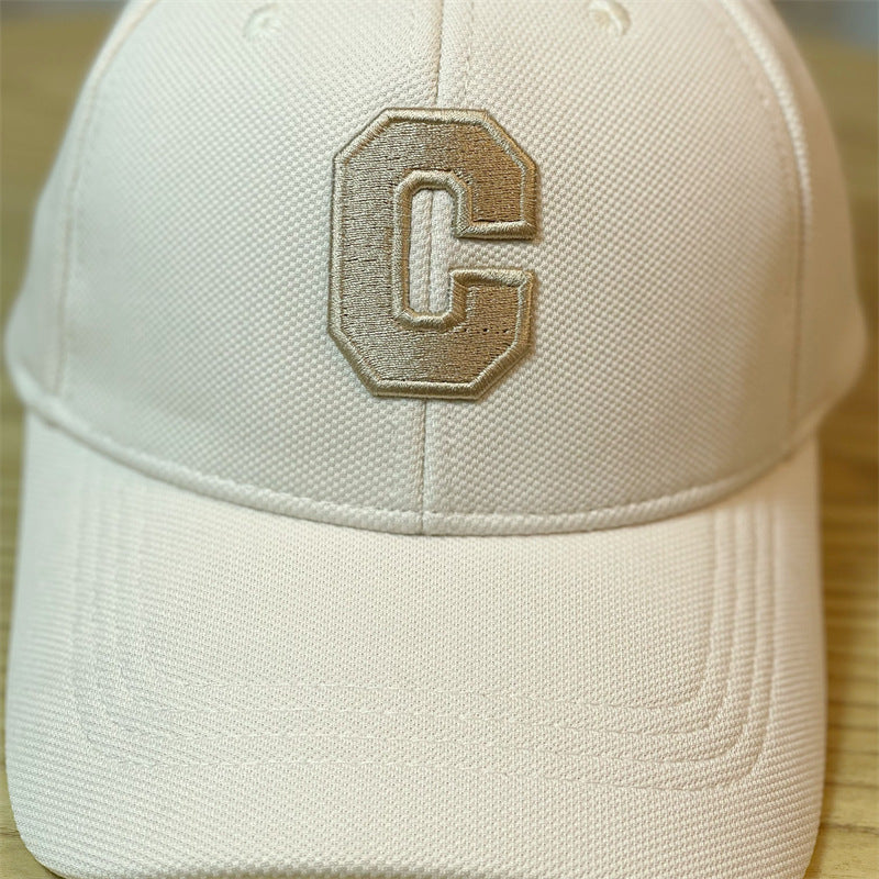 C Letter Embroidered Small Duck Tongue Cap for Stylish Look