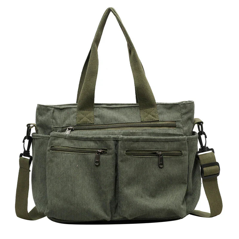 Corduroy Tote Bag Large Carryall For Everyday Style-MODAUTLET