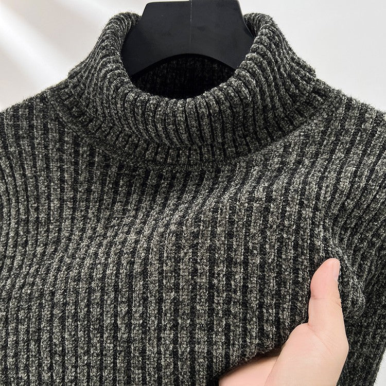 Men's Cozy Ribbed Turtleneck Sweater - Classic Fit