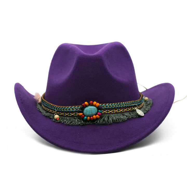 Sombreros de fieltro rizado para vaqueros, accesorios para montar para hombres y mujeres