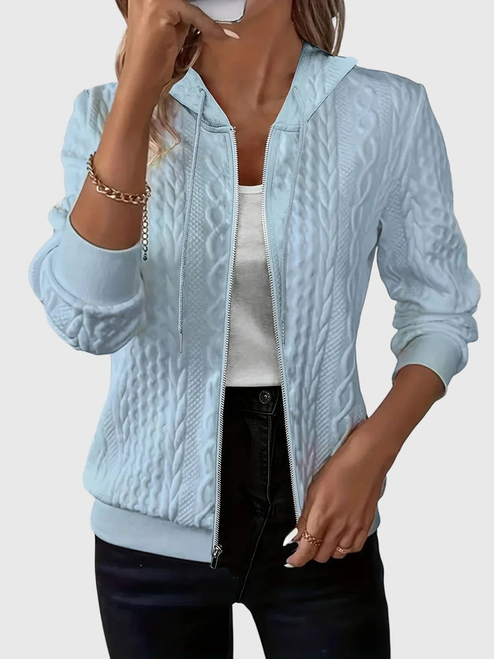 Women's Textured Zip-Up Hoodie
