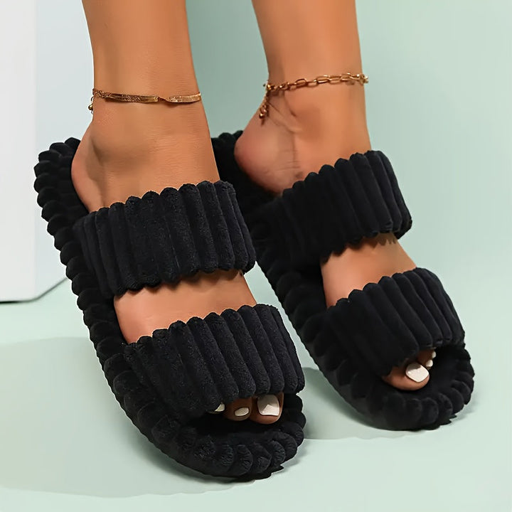 Women's Cozy Non-Slip Plush Slippers – Soft Home Footwear-MODAUTLET