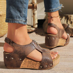 Women's Zipper Wedge Sandals for Summer