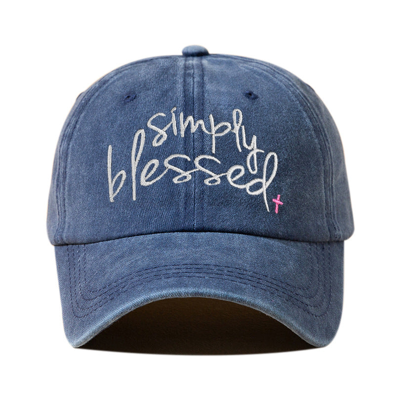 Wide Brim Sunshade Embroidered Letter Baseball Cap for Sun Protection