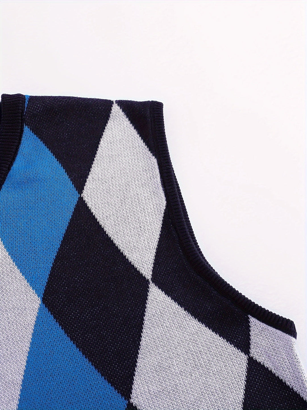 Pánská klasická vesta s argyle vzorem
