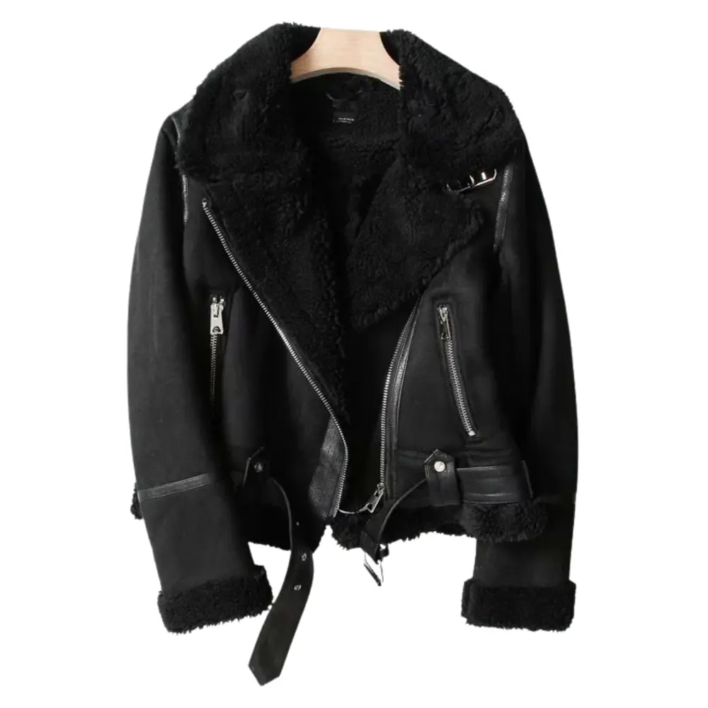 Suede Jacket for Women Black