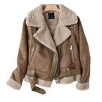 Suede Jacket for Women Brown
