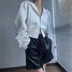 Women's Crop Zip-Up Hoodie