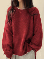 Womens Oversize Comfort Sweater Red