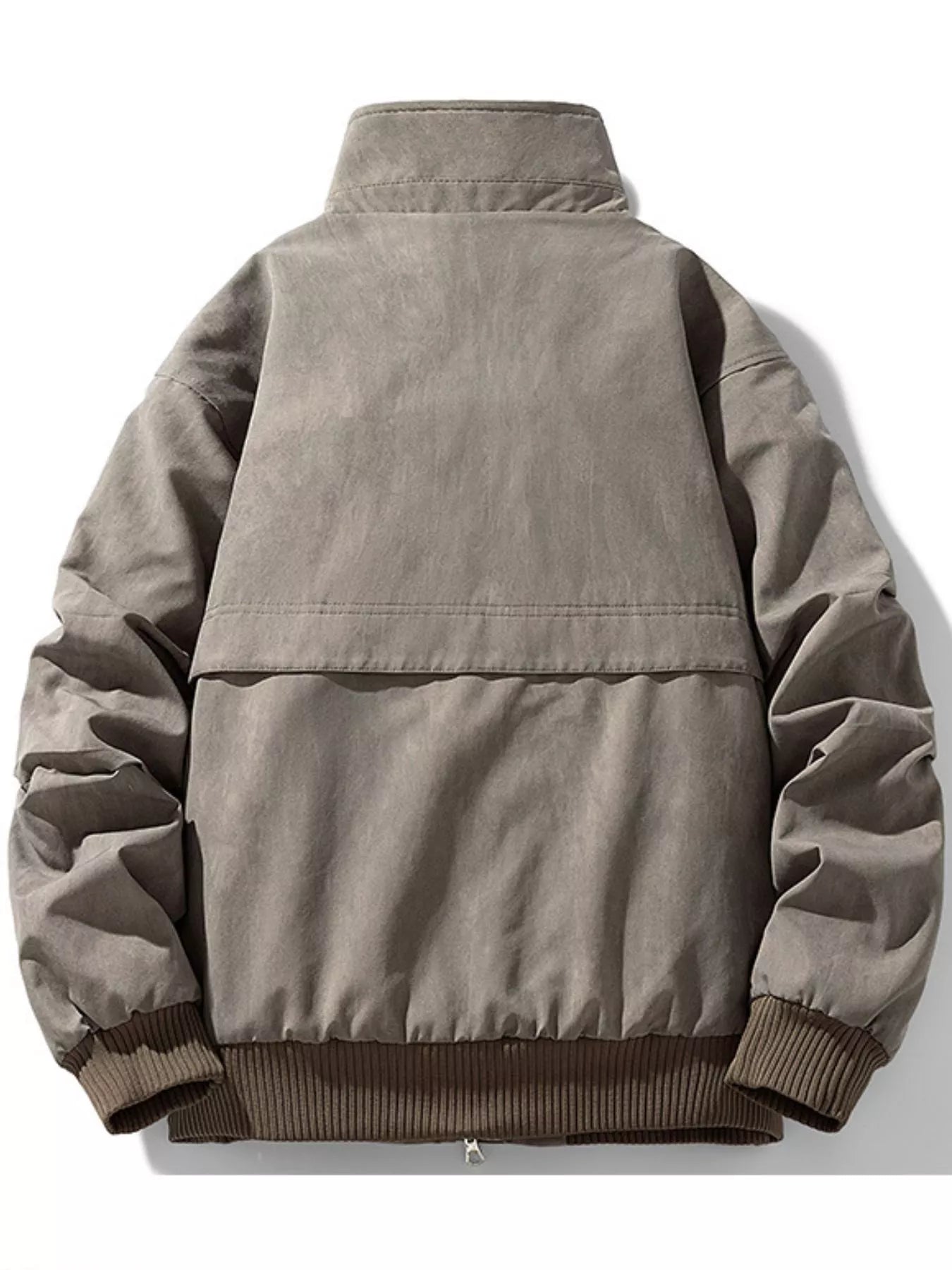 Plus-Size Sherpa Lined Bomber Jacket for Men