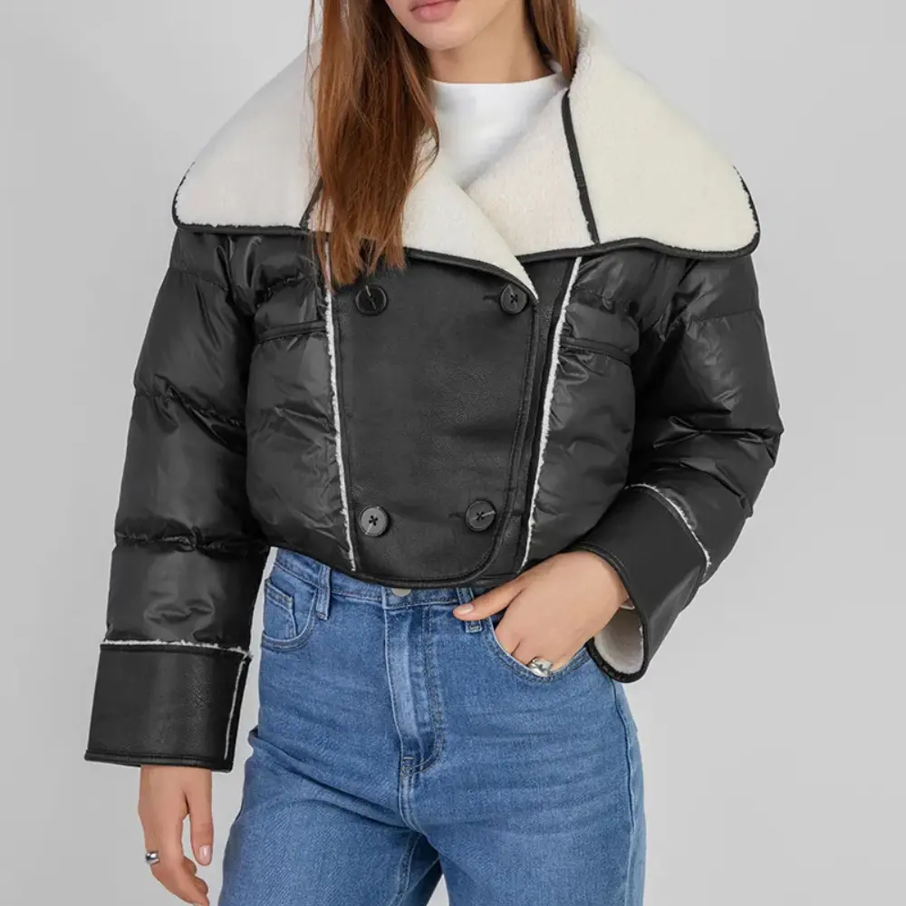 Double-Breasted Aviator Jacket for Women