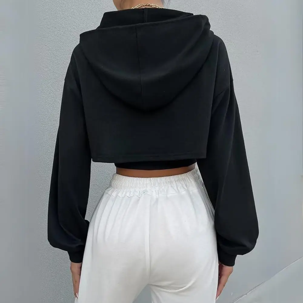 Low Hem Drawstring Hoodie-MODAUTLET