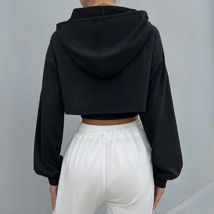 Low Hem Drawstring Hoodie-MODAUTLET