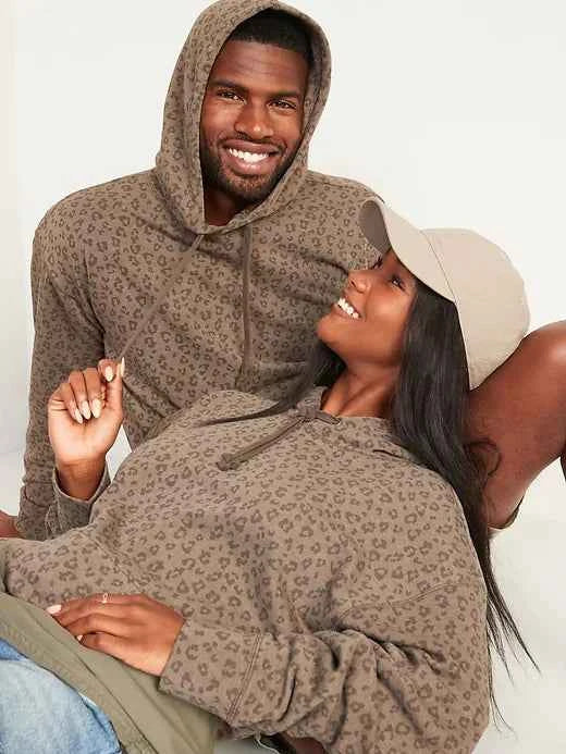 Leopard Print Hoodie For Unisex Casual Streetwear Style