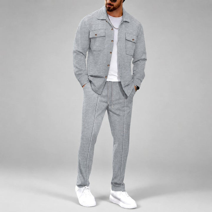 Ensemble assorti pour homme composé d’une veste texturée et d’un pantalon