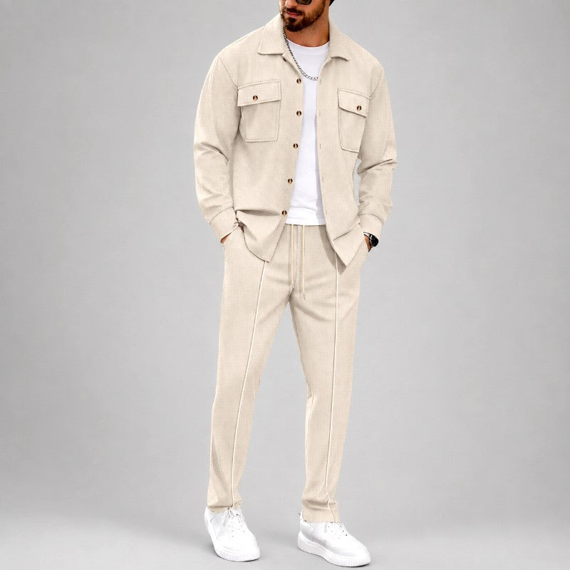 Ensemble assorti pour homme composé d’une veste texturée et d’un pantalon